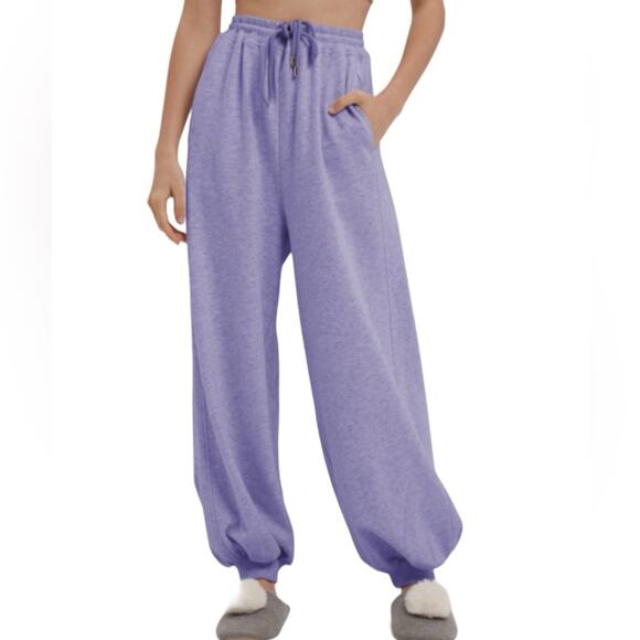 Nap Lounge Balloon Cotton Sweatpants Cold Purple Size Large - Picture 1 of 10